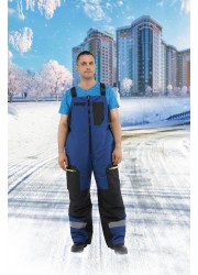 Полукомбинезон  утепленный мужской, цвет синий с черным СЕВЕРНЫЙ ШЕЛЬФ